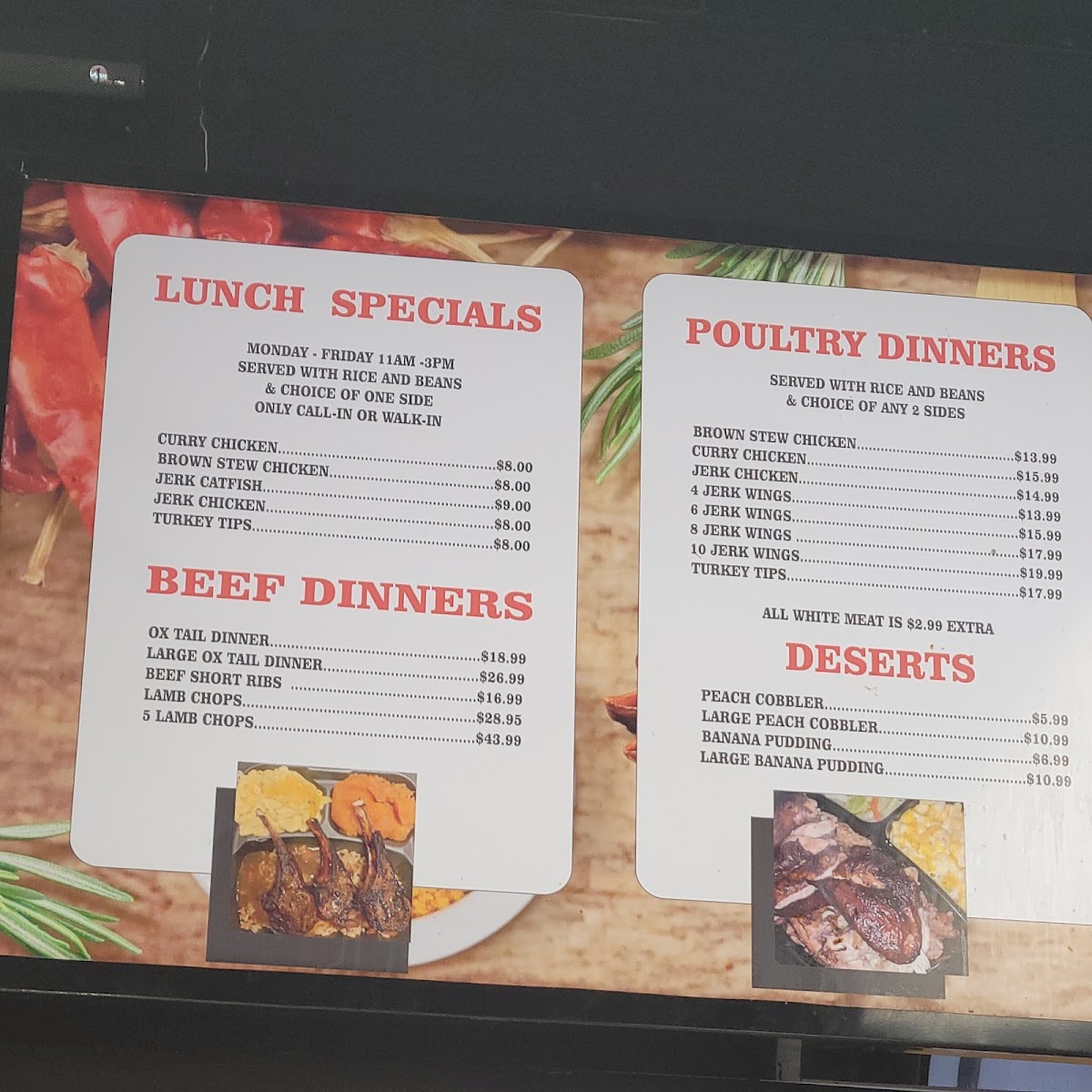 Jordan Jerk Palace III Menu - Image 3